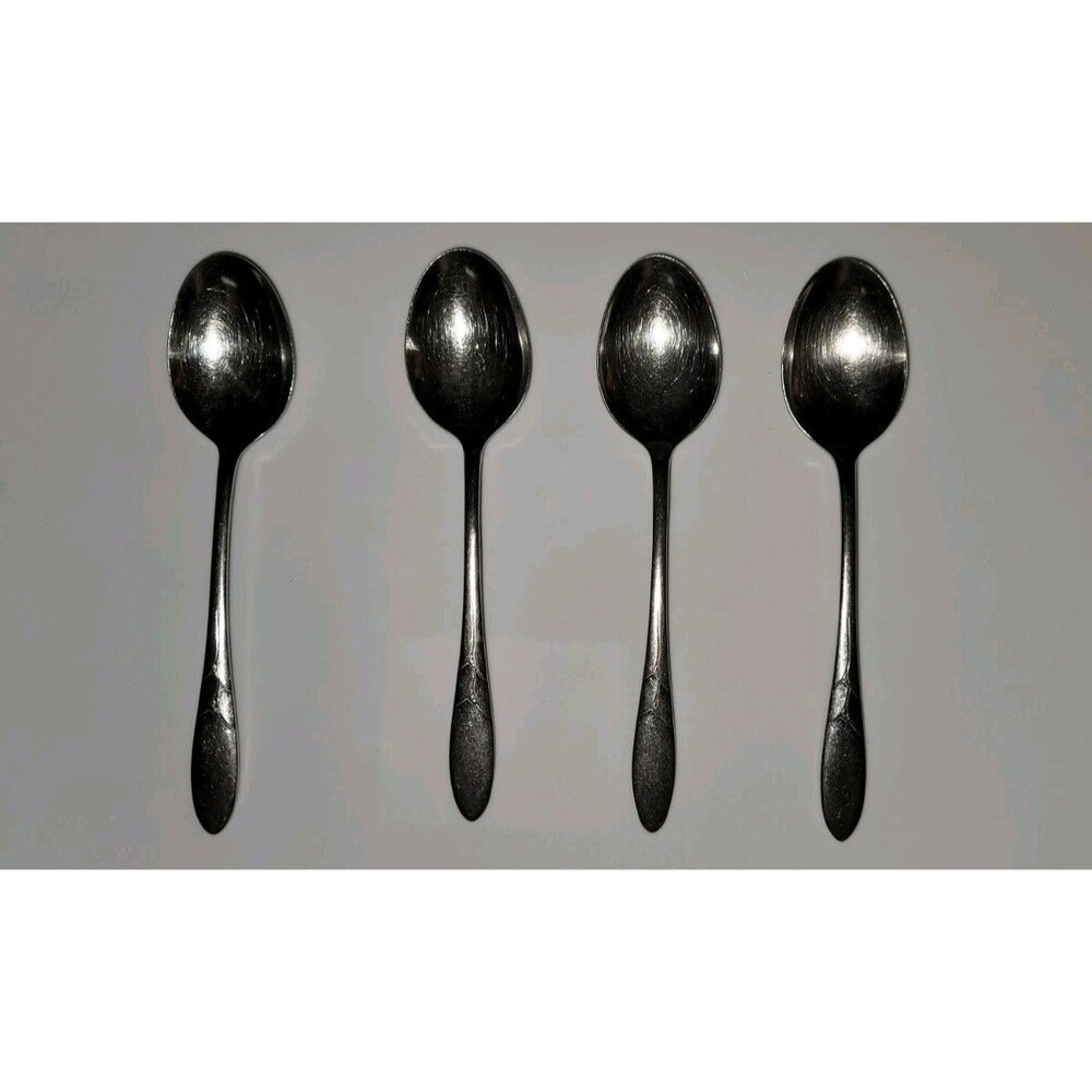 Oneida Debonair Stainless Steel Oval Soup Dinner Spoons Set of 4 – 6 7/8"
